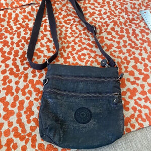 Kipling black metallic bag crossbody